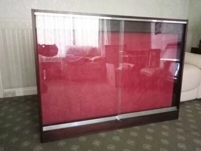 £40 • Buy Large Glass Fronted Wall Mounted Display Cabinet Light And Lockable Solid Wood 