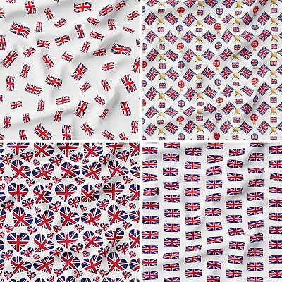 Union Jack Quilting Cotton Fabric Platinum Jubilee Celebration UK England Flag • £6.33