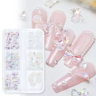 Manicure Ornaments Flower Nail Accessories Bear Nail Rhinestones  Lady • £3.06