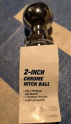 Chrome Trailer Hitch Ball 2-Inch Diameter 1 X 2-1/8-Inch Shank  6000 Lbs • $12.50