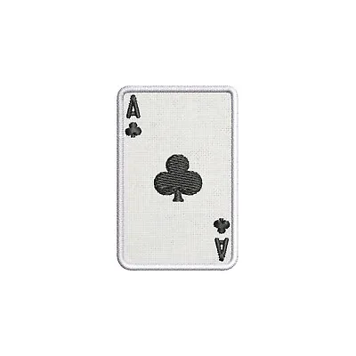 Ace Clubs Playing Card Patch Embroidered Iron-On Applique Vegas Poker Blackjack • $7.87