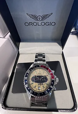 Orologio Mezzo Men's Dual Time Multi Function Watch 7733-SBK • $310