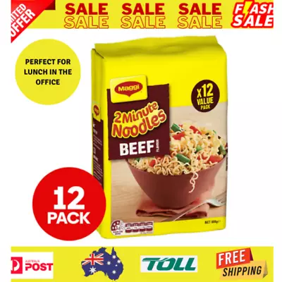 12 X Maggi 2 Minute Noodles Beef 74g For Free  Shippings. • $13.88