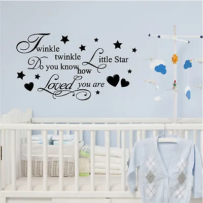 £3.99 • Buy Twinkle Twinkle Little Star Wall Quote Stickers, Wall Decals, Wall Art