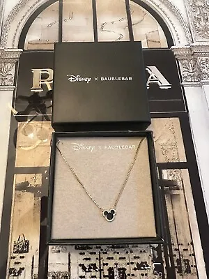 New In Box Disney X BAUBLEBAR Mickey Mouse Necklace Black Gold Crystals • $29.95