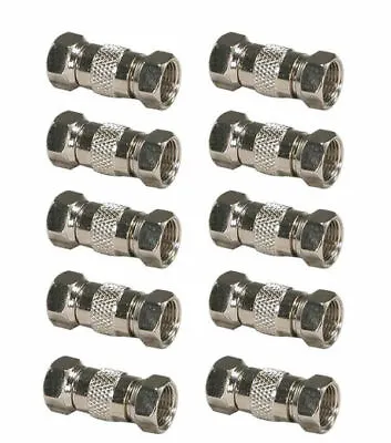 10x F-Type Male To Male Dual Inline Coupler Screw Connector Coax Coaxial Cable • $11.85