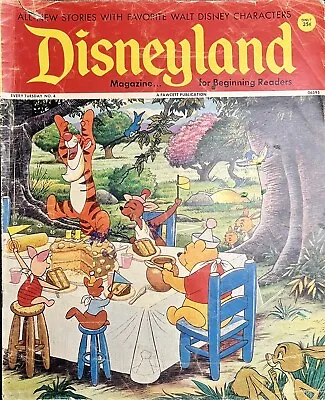 Vtg Disneyland Magazine No 4 Mickey Donald Alice Snow White Winnie The Pooh • $7.96