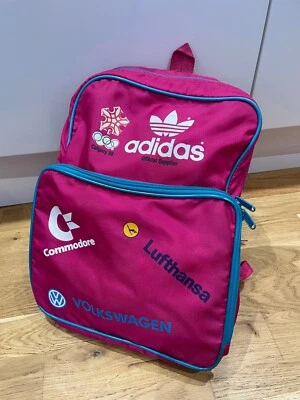 Vintage Adidas Bag Calgary 1988 Winter Olympics Pink Commodore Rucksack VW Rare • £34.99