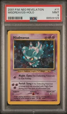 2001 Pokemon Neo Revelation Misdreavus Unlimited Holo #11 PSA 9 Mint • $119