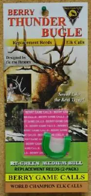 $11.40 • Buy Package Of 2 Berry Thunder Bugle Elk Game Call Replacement Reeds RT-Green Double
