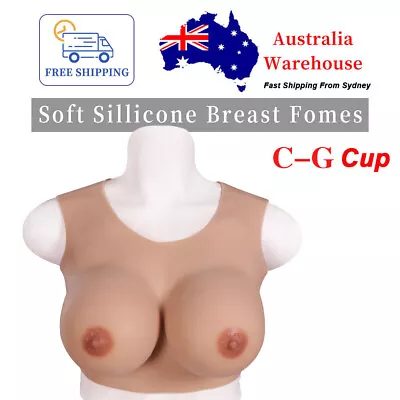 Silicone Breastplate Crossdresser Breast Forms Fake Boobs Drag Queen C-G Cup • $128.71