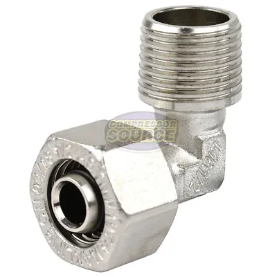 Maxline 90 Degree Elbow Fitting 1/2 Tubing X 1/2  Male NPT Compressed Air M8085 • $11.95