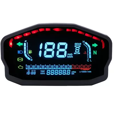  Water Temperature Odometer Dirt Bike Speedometer Digital LCD • $108.26