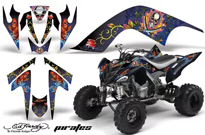 Graphics Kit Sticker Decal Wrap For Yamaha Raptor 700R 2006-2012 ED HARDY PIRATE • $67.96