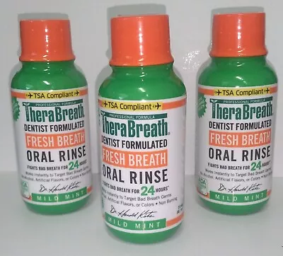 $15.95 • Buy TheraBreath Fresh Breath Oral Rinse Mild Mint 3 Ounce  3 Pack Exp Date 11/2024