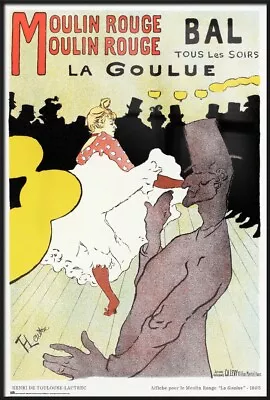 Moulin Rouge - Framed Art Poster / Print (La Goulue) (Size: 24  X 36 ) • $74.99