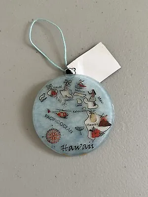 Hawaiian Christmas Ornament - Hand Painted Glass NEW • $23.99