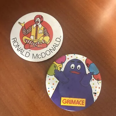 McDonald’s Tin Badge Ronald McDonald Grimace • £3.50