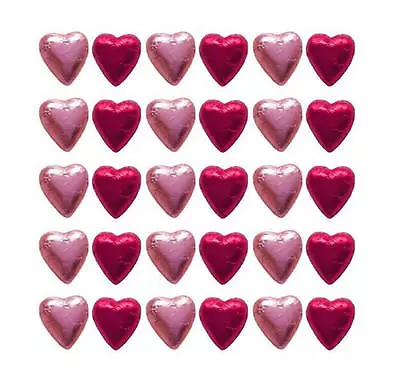 100 Chocolate Hearts Fuchsia & Rose Pink-Australian Made With Cadbury Chocolate • $22.90