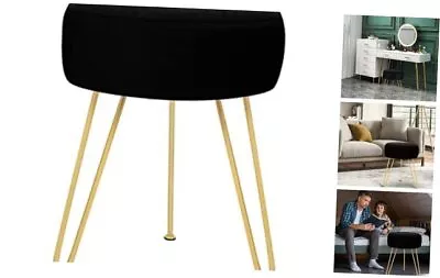  Multifunctional Vanity Stools - Velvet Round Ottoman Modern Dressing Black • $44.42