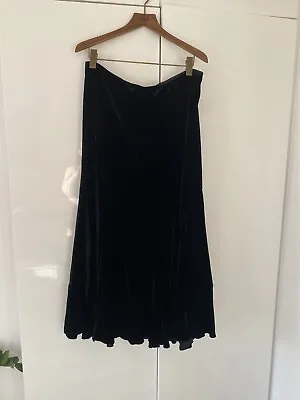 Kew Black Velvet Maxi Skirt Size 16 • £25