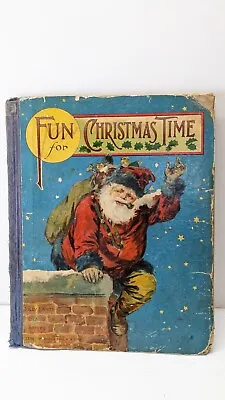 1800s ANTIQUE McLoughlin Bros Book Fun For Christmas Santa Victorian Era • $49.99