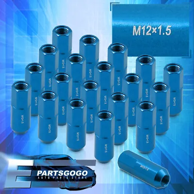 20PCS M12x1.5mm Heavy Duty Steel Open Extended JDM Wheels Rims Lug Nuts Set Blue • $18.99