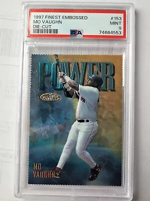 Mo Vaughn Topps Finest 1997 Embossed Die-Cut Gold Power Rare #153 Red Sox Psa 9 • $5.51