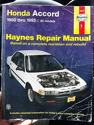 Repair Manual HAYNES 42012 Fits 90-93 Honda Accord • $11.99