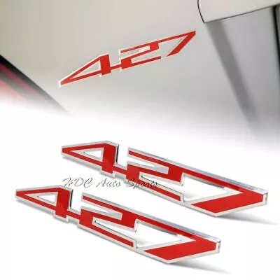 2 X 427 Bumper/Trunk/Engine/Hood Red Aluminum Sticker Decal Emblem Badge Z06 C6 • $6.99