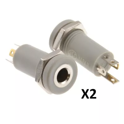 3.5MM Audio Jack Socket 4 Pole Solder Panel Mount X 2 • £3.95