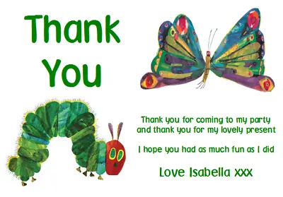 £2.99 • Buy Personalised Photo Paper Card Party Thank You Notes THE VERY HUNGRY CATERPILLAR