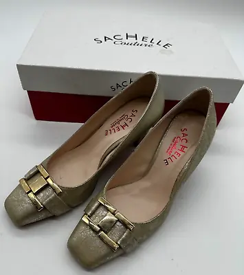 Sachelle Couture Gold Court Shoes Size 3.5 UK With Box #1001 • £19.99