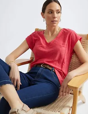 KATIES - Womens Tops - Red - Knit Top - V Neck - Blouse - Women's Clothing • £14.72