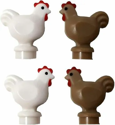 $8.79 • Buy LEGO City: 4 X Super Rare Chicken/Rooster, 2 X White And 2 X Tan Mini Figures