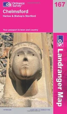Chelmsford Harlow And Bishop's Stortfor... By Ordnance Survey Sheet Map Folded • £3.49