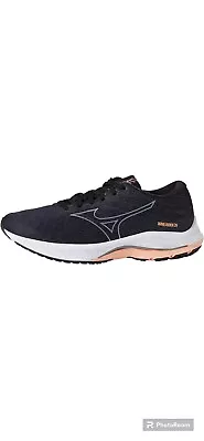 Women Mizuno Wave Rider 26 Odyssey Grey Quicksilver Sz 8 EU 38.5 Charcoal Peach • $69.99