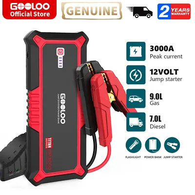 GOOLOO Upgraded GP3000 Jump Starter 3000A Battery Charger Power Bank Portable US • $69.99