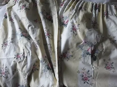 A Vintage Pr Lined Cottage Curtains Laura Ashley Home - Isabelle Cowslip Pattern • £45