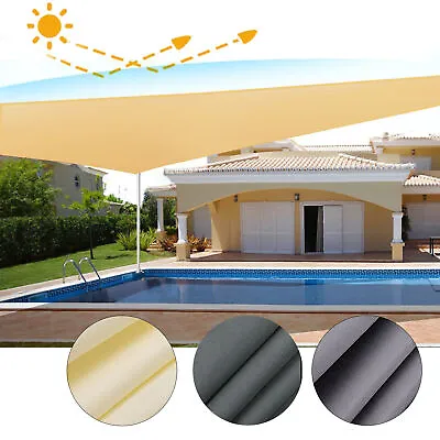 Garden Patio Sun Shade Sail Canopy Awning Waterproof 98% UV Protector Outdoor • £8.27