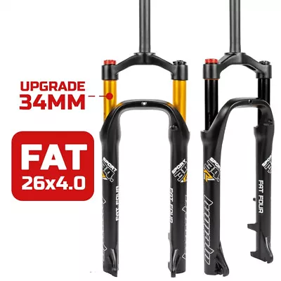 26inch Fat Fork MTB Air Forks Moutain Bike Air Gas Line Locking Suspension Forks • $253