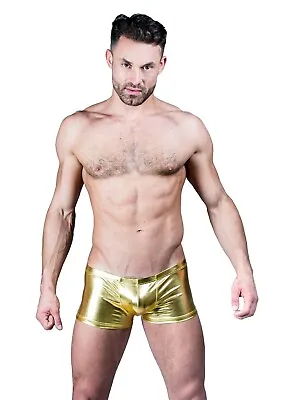 £9.95 • Buy Mens Rocky Horror Gold Lame Shorts Wrestling Trunks Gold Hot Pants UK FAST POST