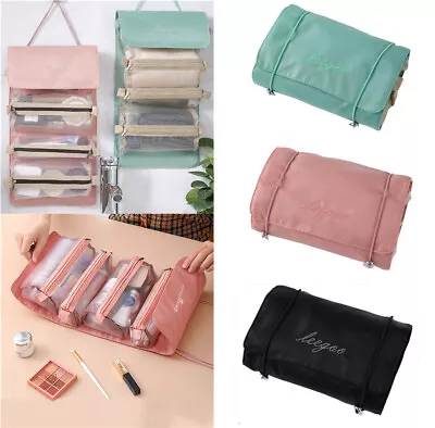 Travel Cosmetic Storage MakeUp Bag Roll Up Hanging Toiletry Wash Organizer Pouch • £5.59