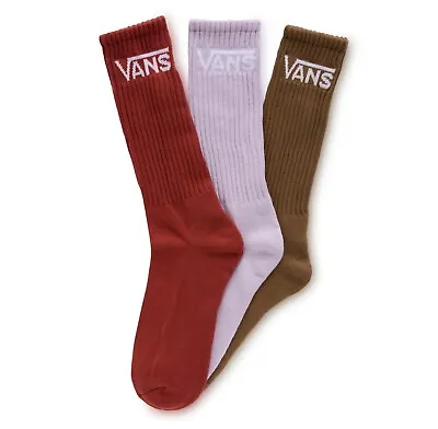 Vans Off The Wall Classic Crew 3 Pack Socks - Red Multi • £17.50