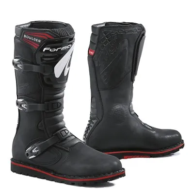 Motorcycle Boots | Forma Boulder Black Trials Dual Sport Adv Balance Riding • $249