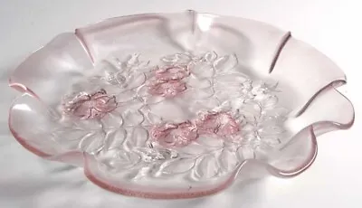 Mikasa Pink Rosella Walther Crystal 12” Medium Round Scalloped Platter/Tray/Dish • $12.99