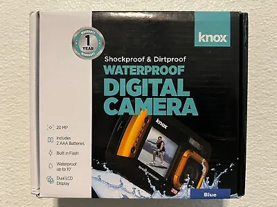Knox Dual LCD Display 20MP Waterproof & Shockproof Digital Camera Blue Sealed • $20