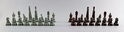 SVEN Wejsfelt For Gustavsberg Complete Set Of Chess Pieces In Ceramics. Ca 1980 • $2500