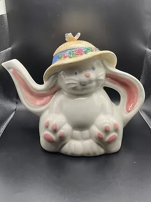 Easter Bunny Rabbit Teapot Treasure Craft Anthropomorphic Made USA 40 Oz 2 Pc. • $24