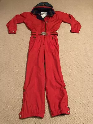 Vintage Obermeyer Gallivant Thermolite Hooded Ski Snow Suit Red Women's 8 TALL • $124.99